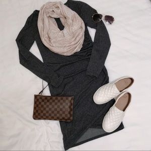 Leith Ruched Long Sleeve Dress